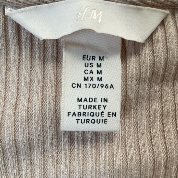 H&M Tan Ribbed Midi Dress - Picture 3 of 3